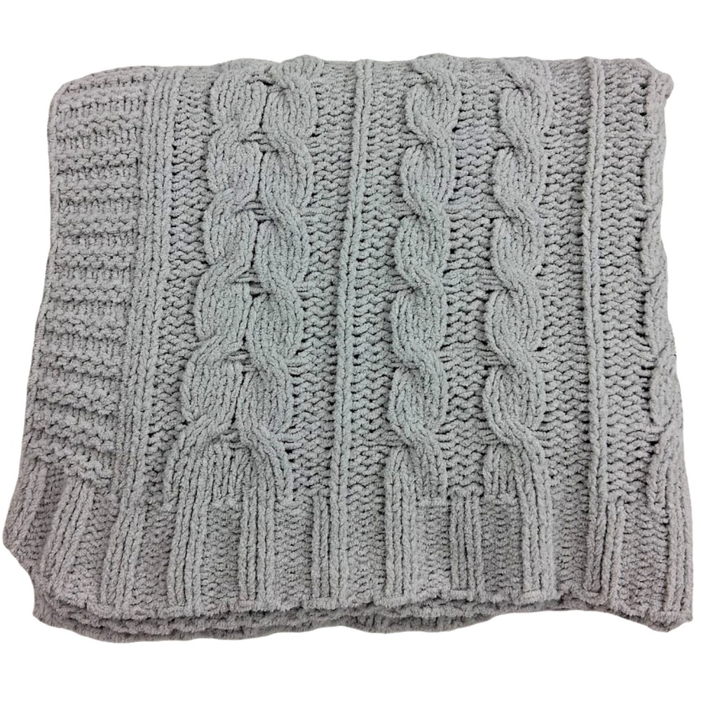 Manhattan Kids‎ Baby Gray Cable Knit Blanket Soft Security Lovey Unisex Solid